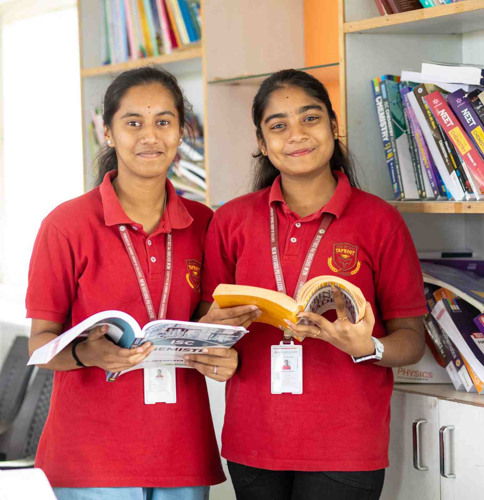 Students reading in the library